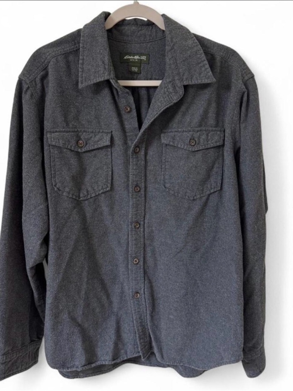 Eddie Bauer Men's Dark Gray Button-Up Shirt Jacket